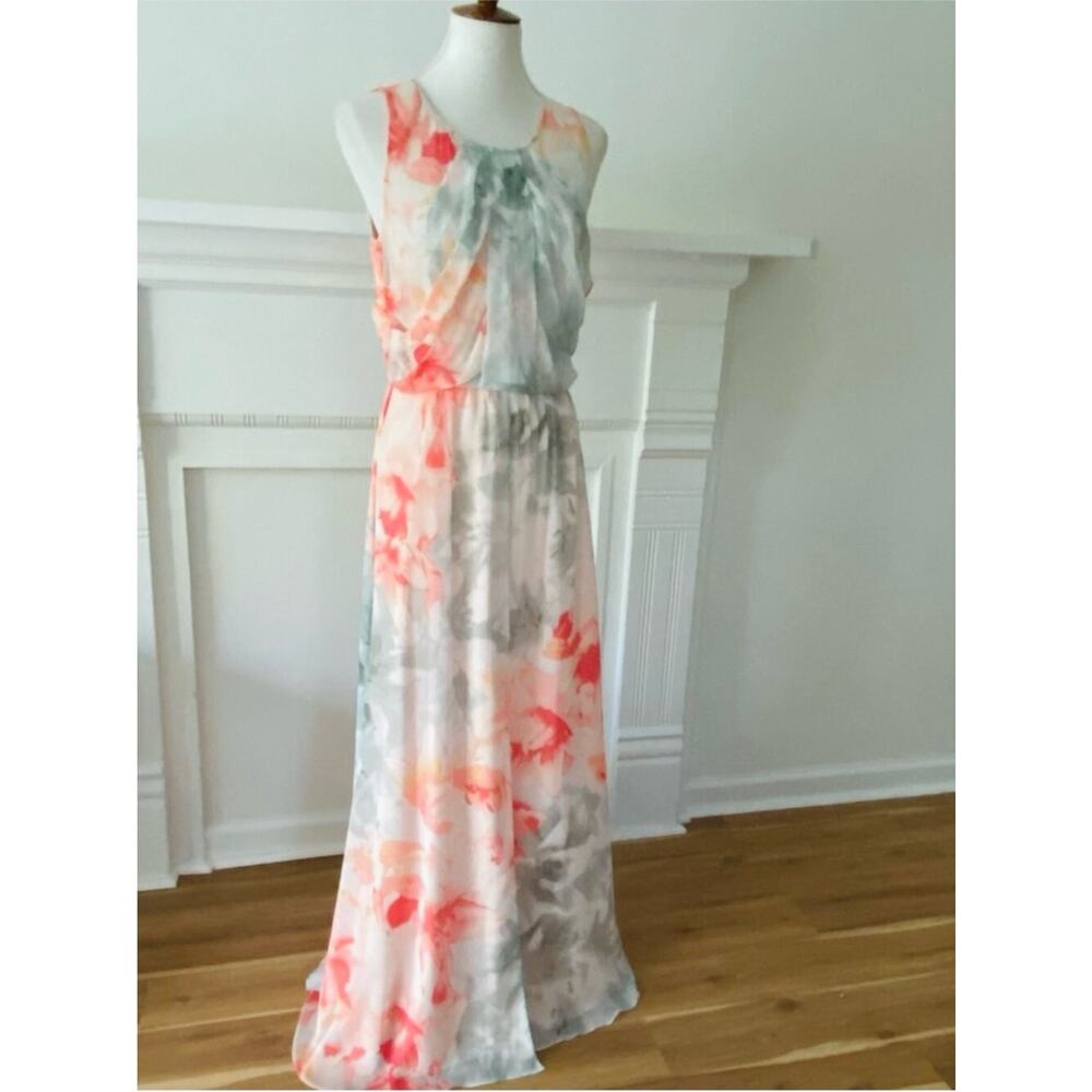Vince Camuto Formal Dress 8 Gown Medium Maxi Fairy Chiffon Wedding Guest Cruise